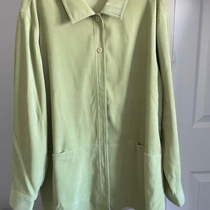 Light Green Suede Button Up